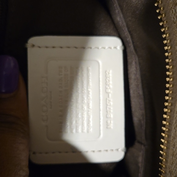 Coach F58282 Outline Signature Zip Top Cream Tote Bag - Picture 10 of 13